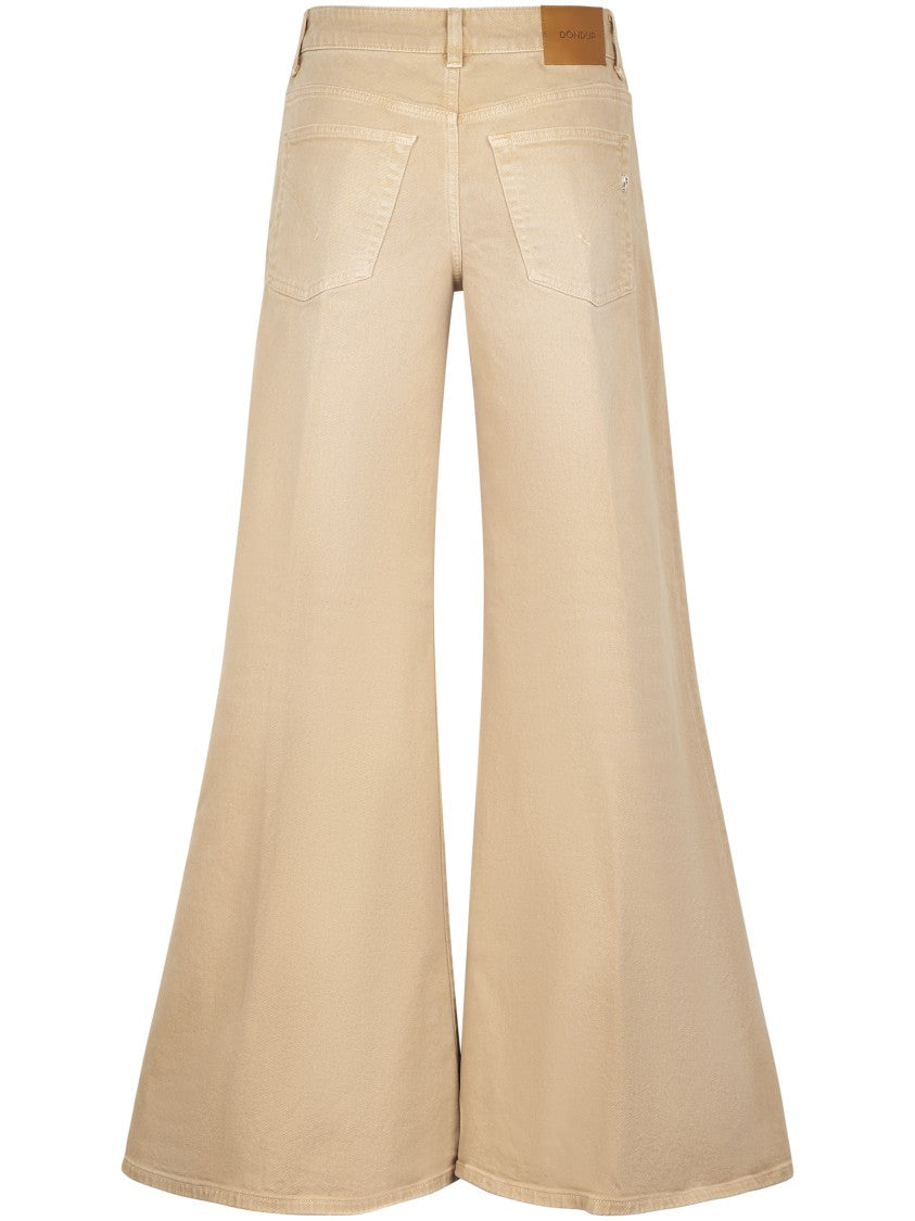 Dondup High-Waisted Wide-Leg Trousers With Five-Pocket Design