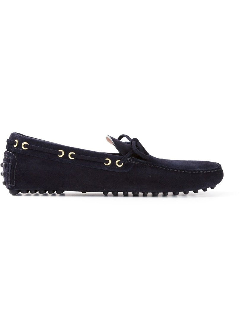 Car Shoe Navy Blue Calf Suede Moccasin