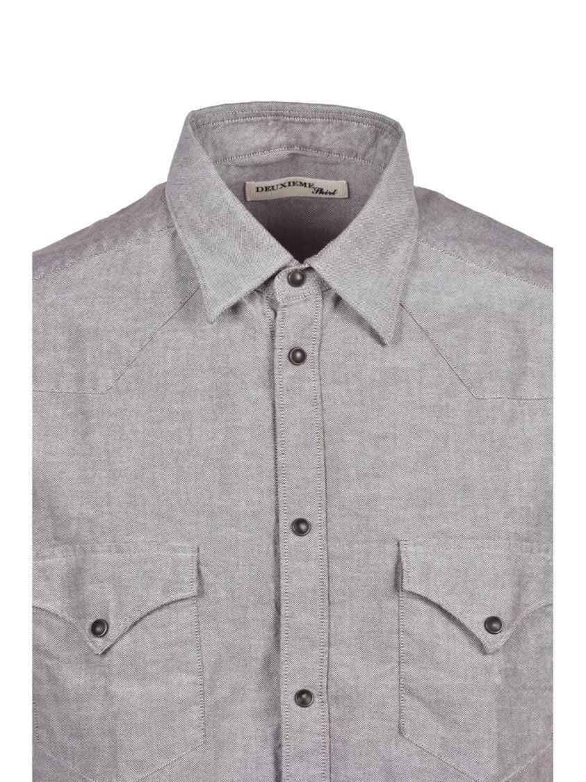 Deuxieme Brown Cotton Cowboy Shirt