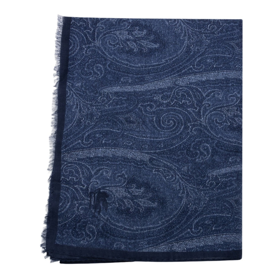 Etro Intricate Paisley Patterned Scarf In Deep Blue