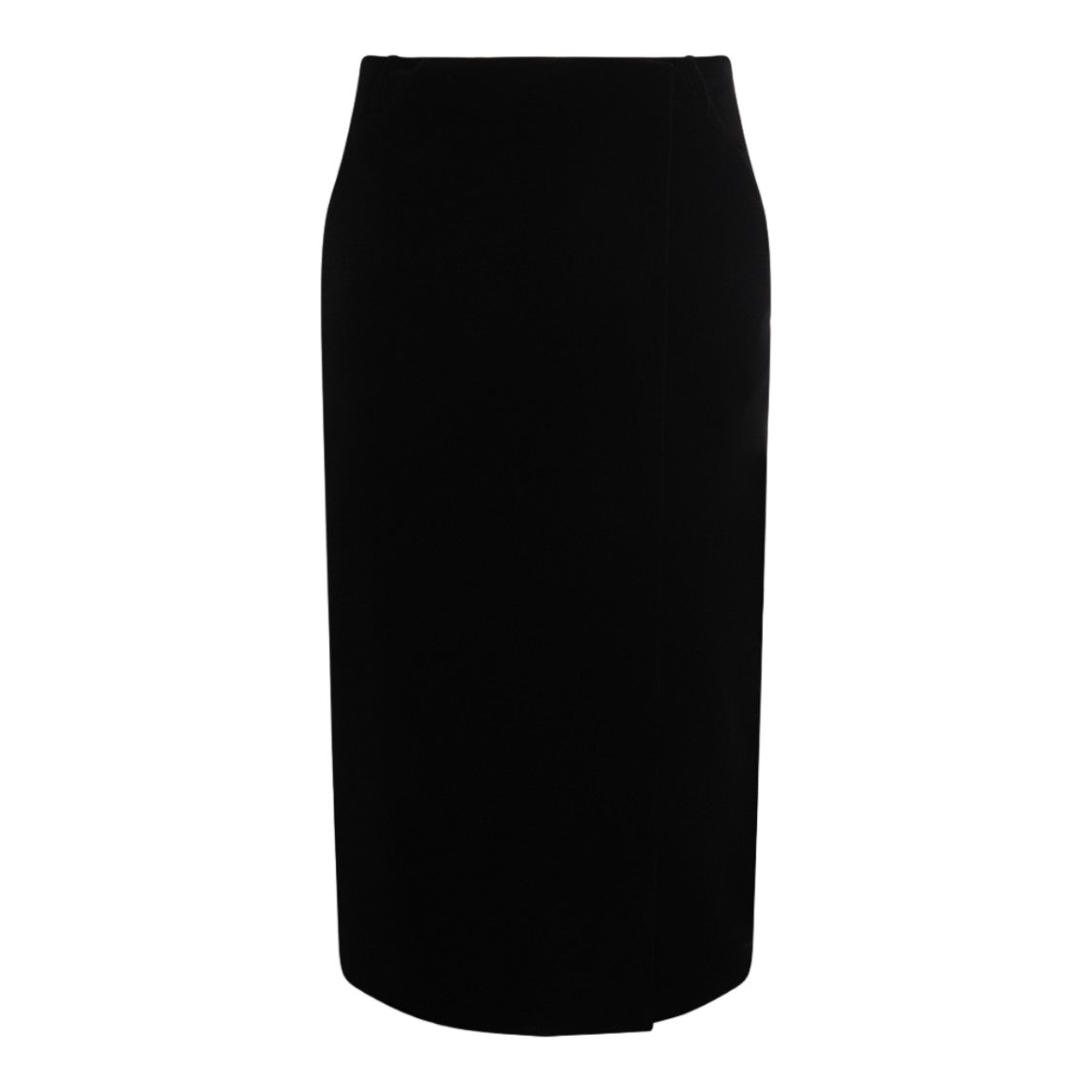 Saint Laurent Knee-Length Midi Skirt With Structured Silhouette And Subtle Back Slit