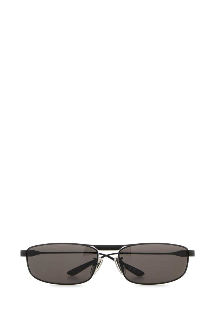 Balenciaga Black Metal Tag 3.0 Rectangle Sunglasses