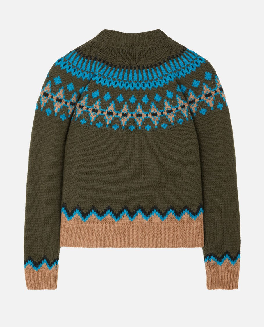 Alanui Geometric Knit Crewneck Sweater With Accents