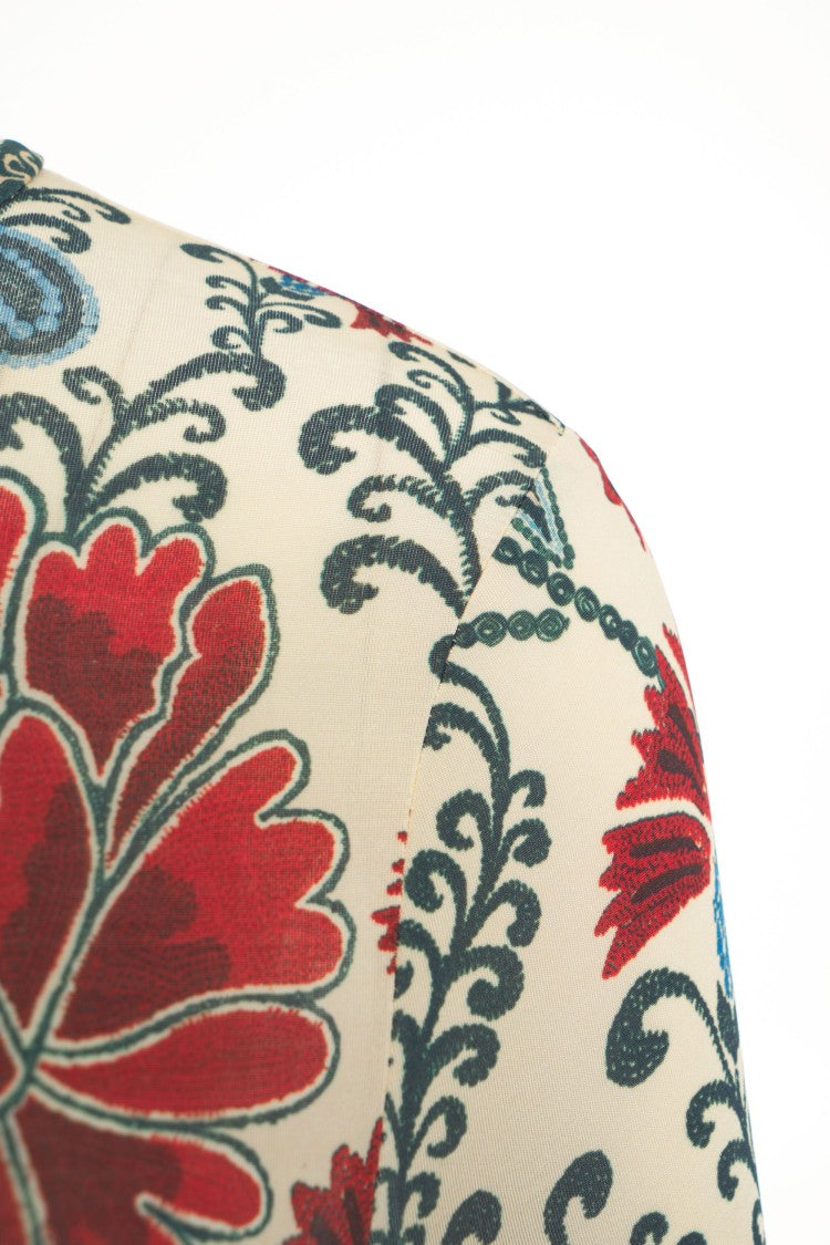 Farm Rio Fitted Floral Print Turtleneck Top