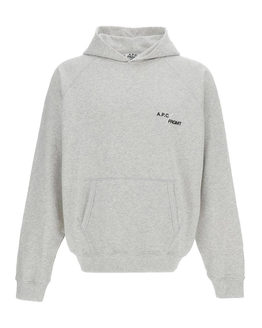A.P.C. Straight-Cut Hooded Sweatshirt In Heathered Grey Cotton Fleece
