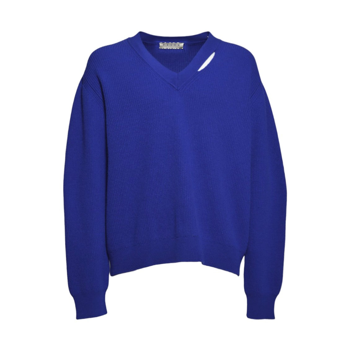 Paura Pullover Venezia V-Neck In Royal Blue Wool