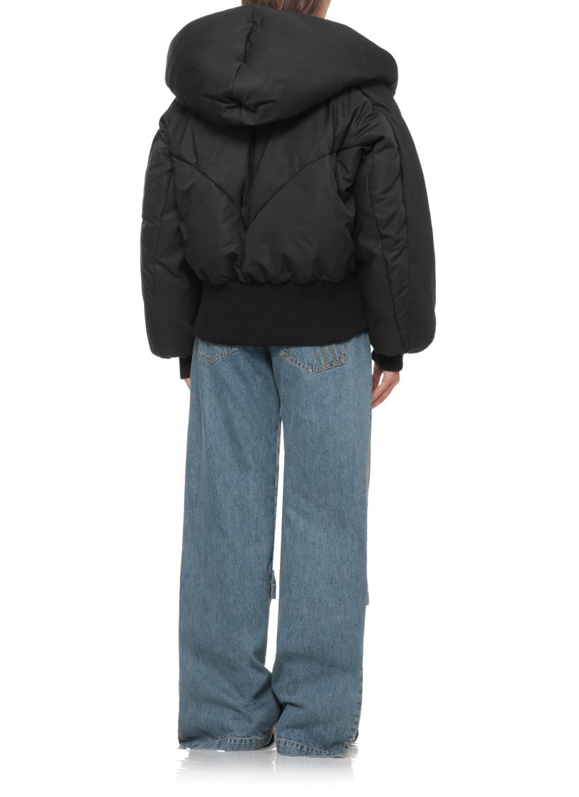 The Attico Shawl Collar Bomber Jacket With Layered Padded Design