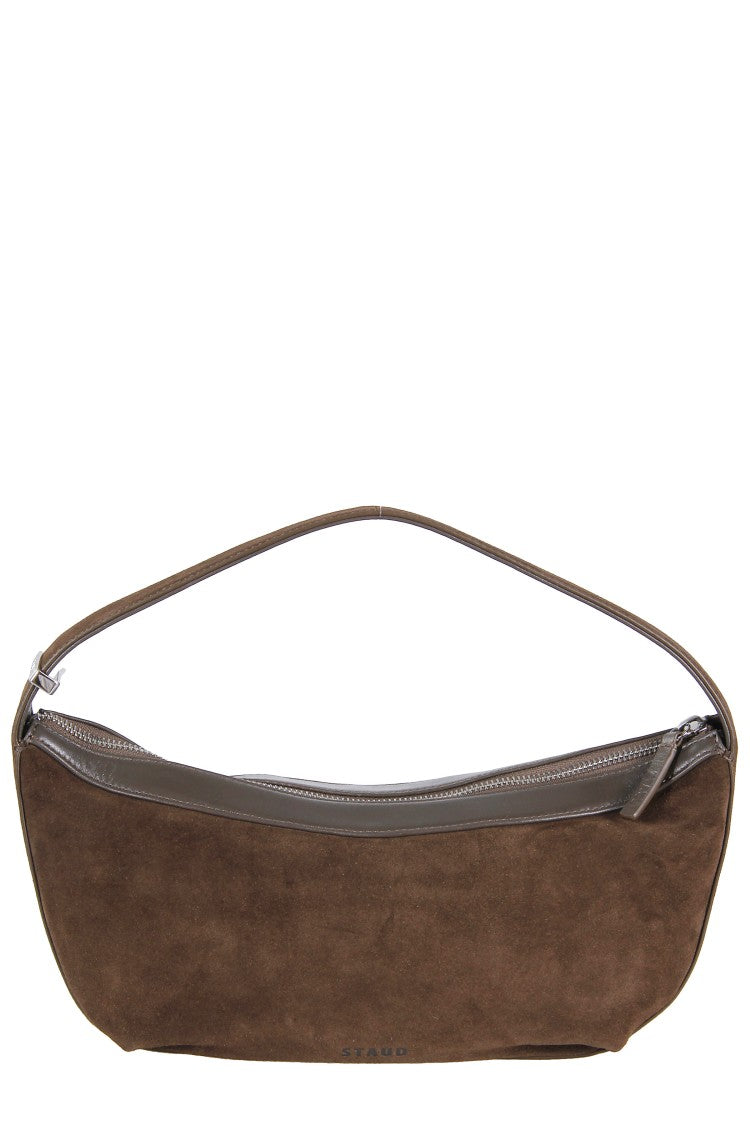 Staud Truffle Demy Suede Top-Handle Zip Shoulder Bag