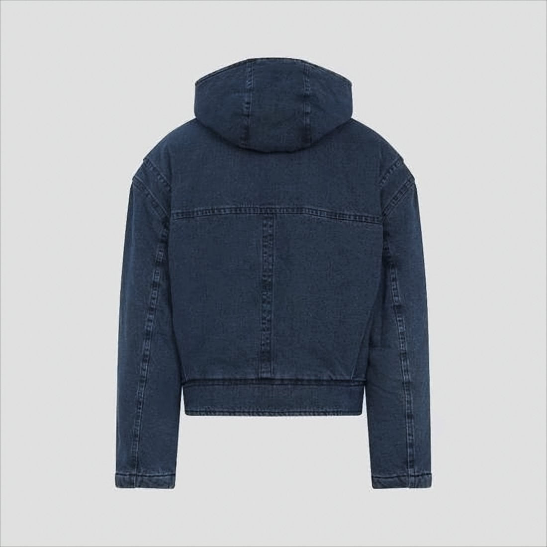 Jacquemus Structured Dark Denim Jacket With Shearling Lining