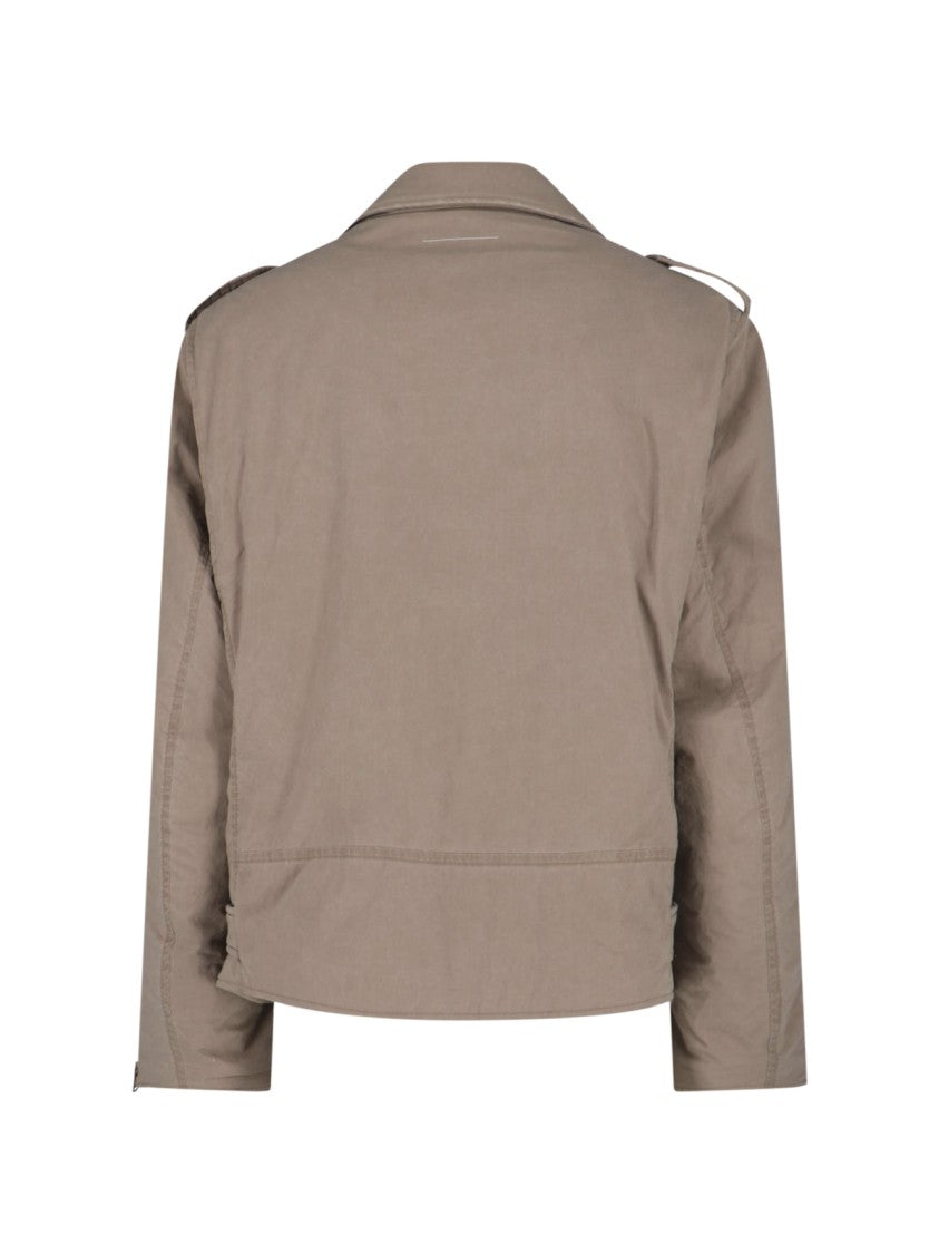 Mm6 By Maison Margiela Biker Jacket Beige