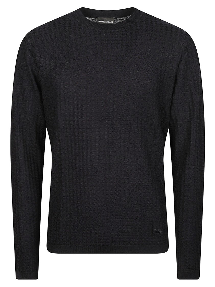 Emporio Armani Textured Knit Crewneck Sweater