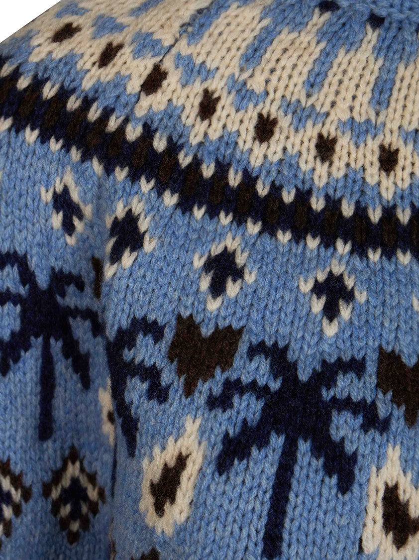 Alanui Sweet Winter Cropped Palm Tree Sweater