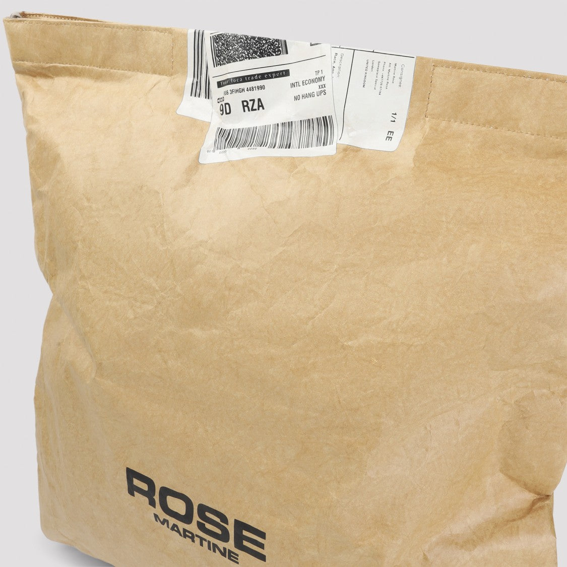 Martine Rose Beige Foldable Bag With Contrasting Logo And Zipped Pocket