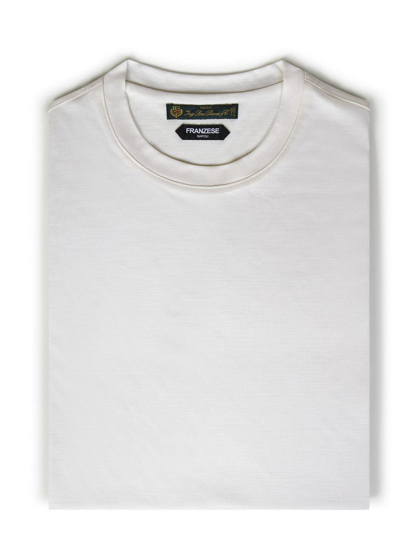 Franzese Collection Crew Neck T-Shirt In Soft Wool With Design