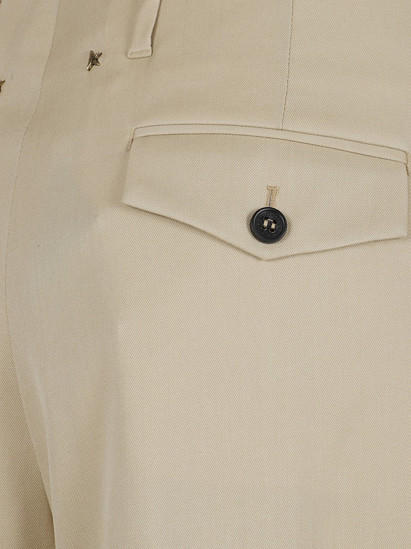 Golden Goose Wide-Leg Trousers With Box-Pleat Detail