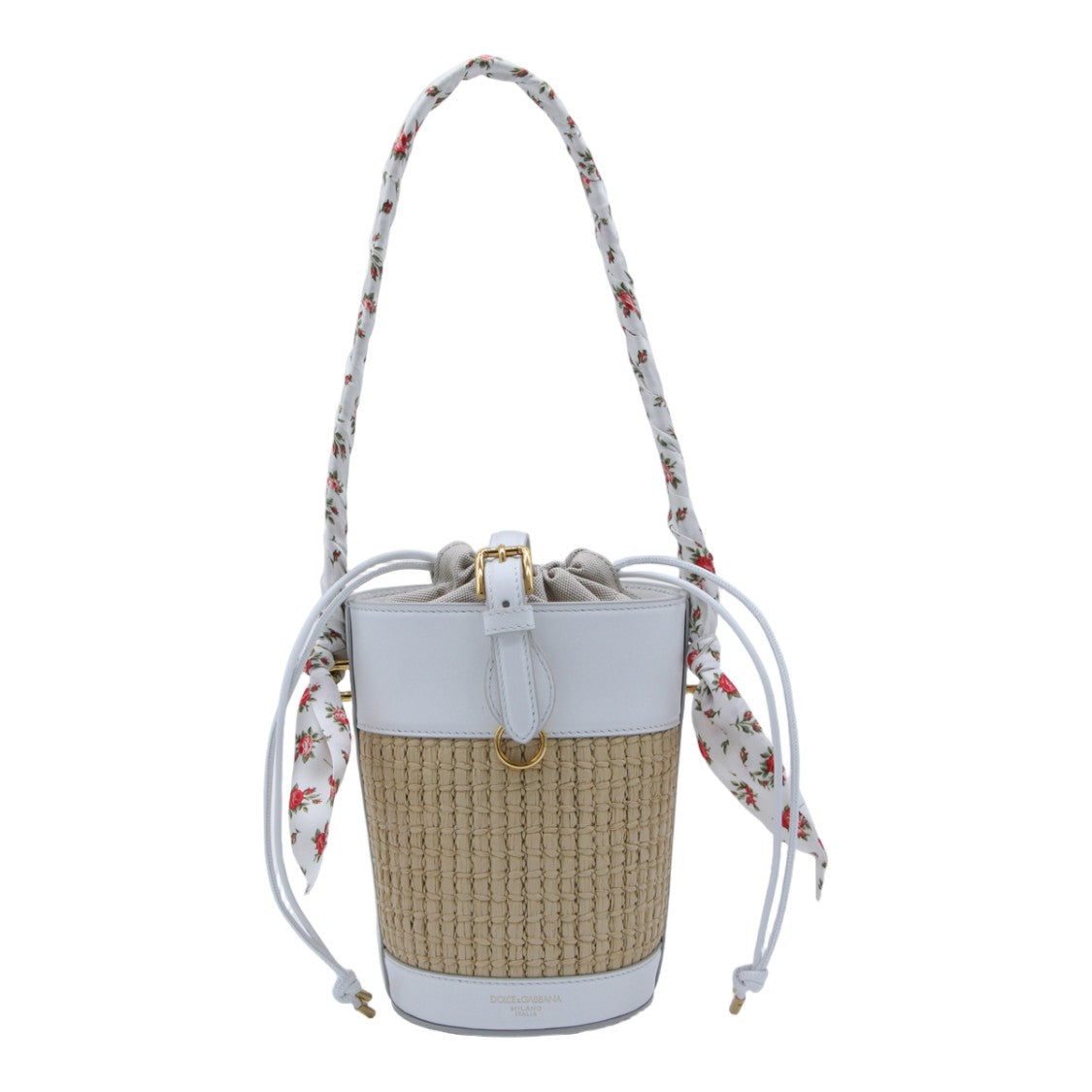 Dolce & Gabbana Woven Straw Bucket Bag