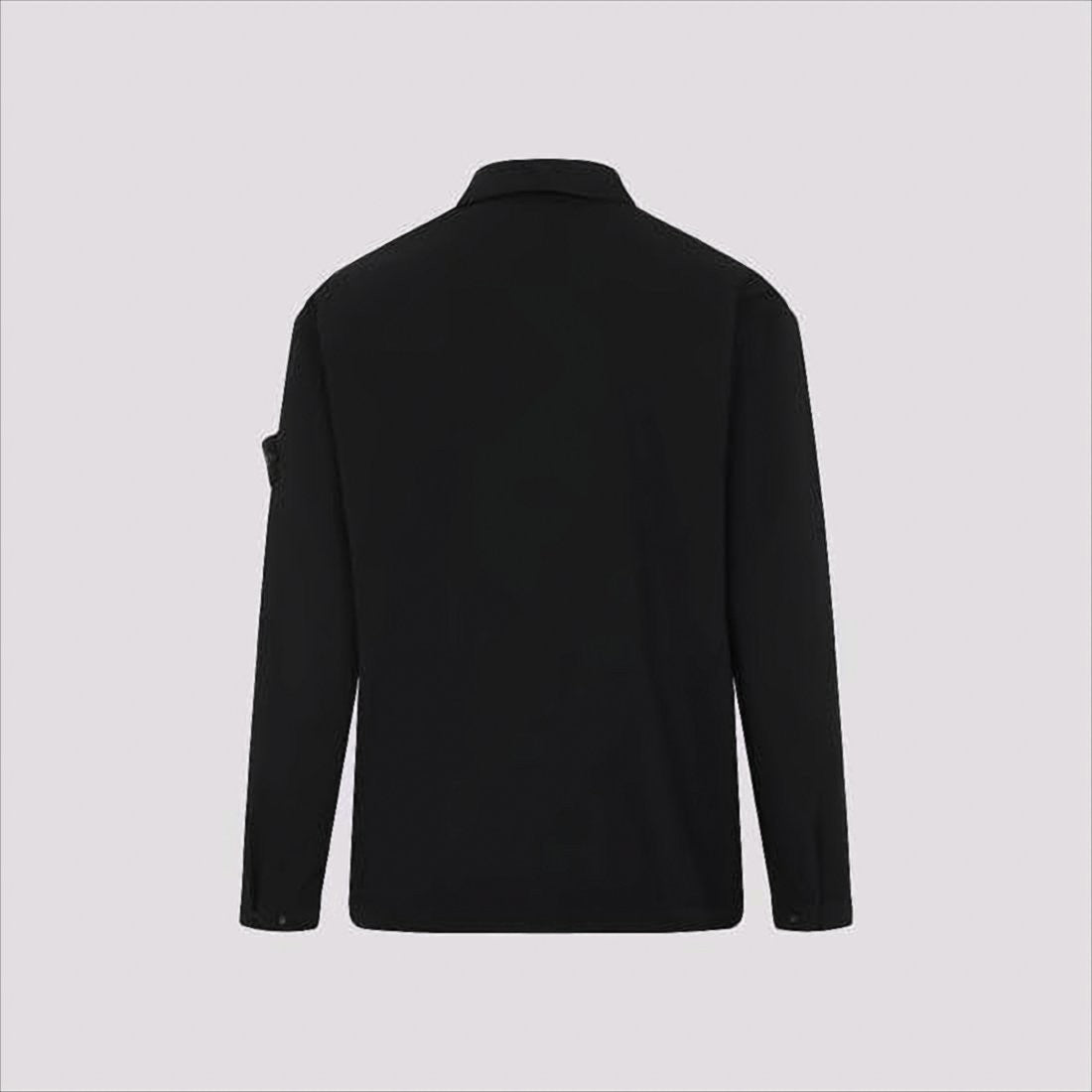 Stone Island Long-Sleeve Black Shirt With Classic Collar And Style