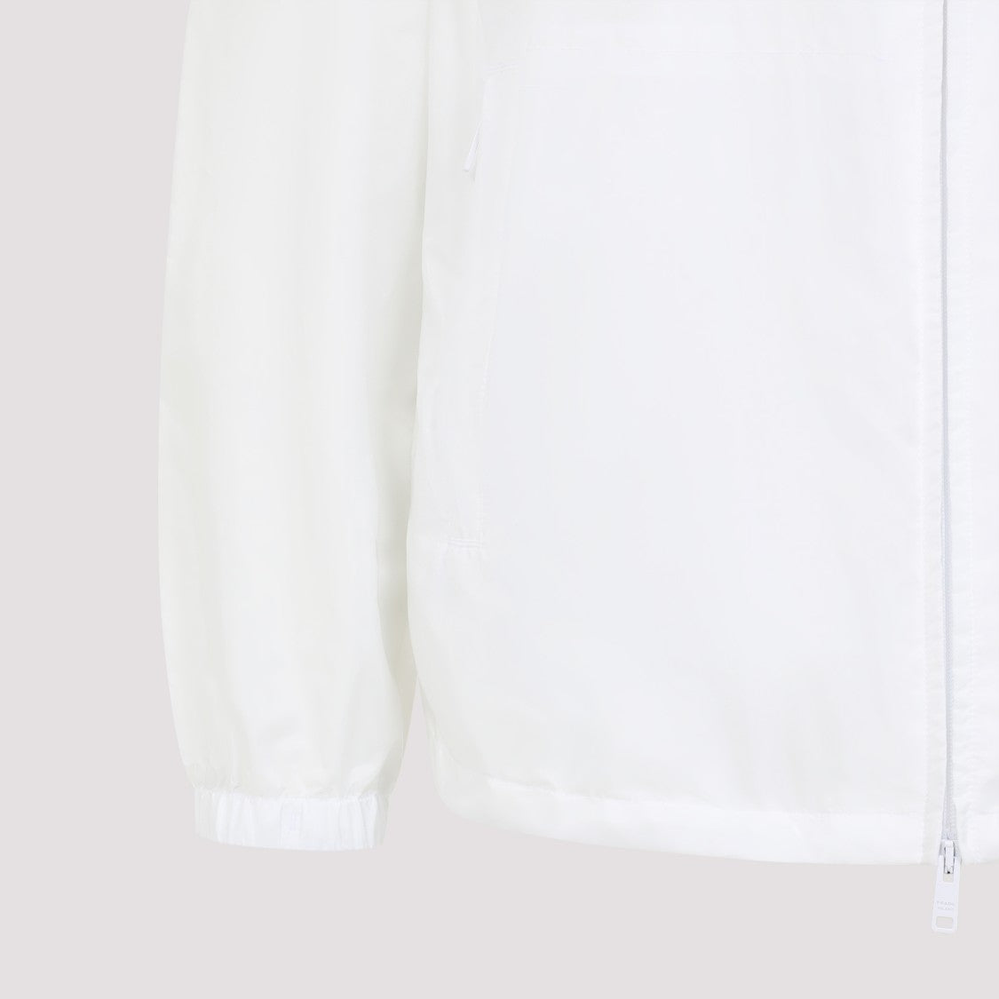 Prada White Lightweight Polyamide Jacket With Hood