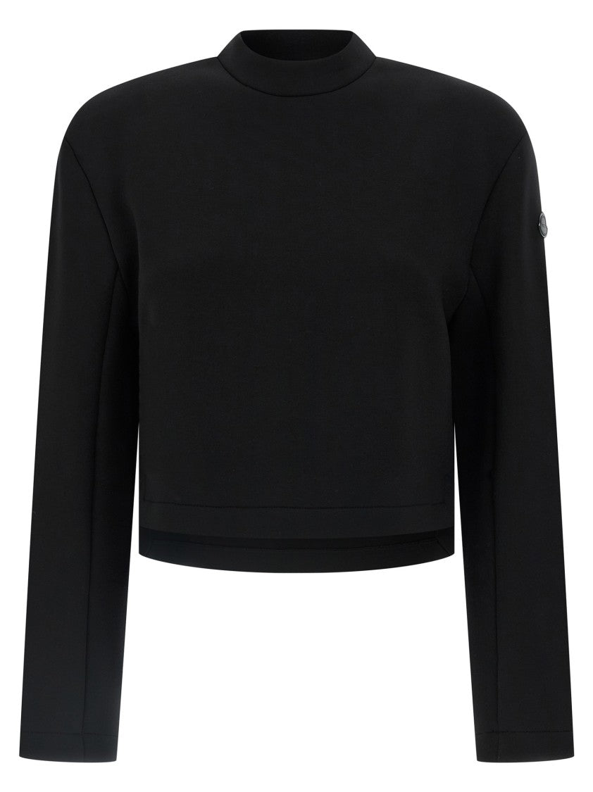 Moncler Genius Scuba-Effect Cropped Sweatshirt With High Neck
