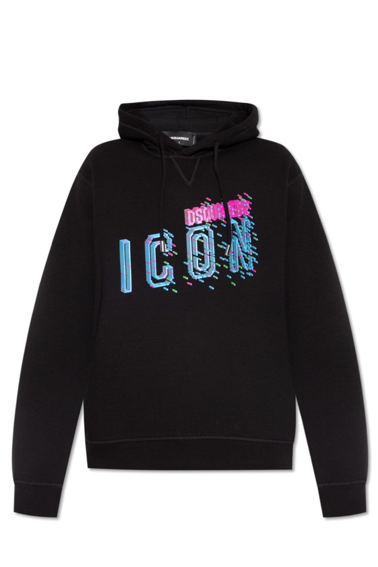Dsquared2 Relaxed-Fit Hoodie Drawstring And Bold Graphic