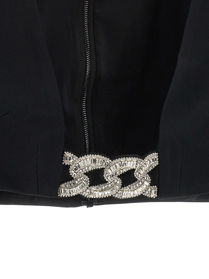 David Koma Top '3D Crystsal Chain And Square Neck'
