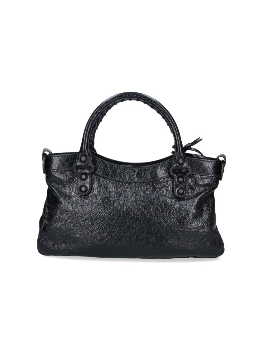 Balenciaga Black Le City First Arena Lambskin Leather Shoulder Bag