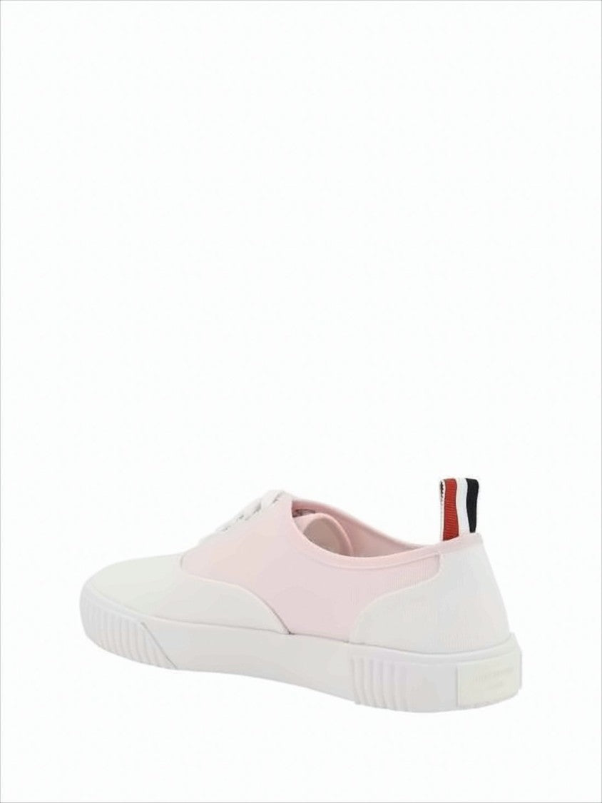 Thom Browne Canvas Low-Top Sneakers With Striped Pull Tab