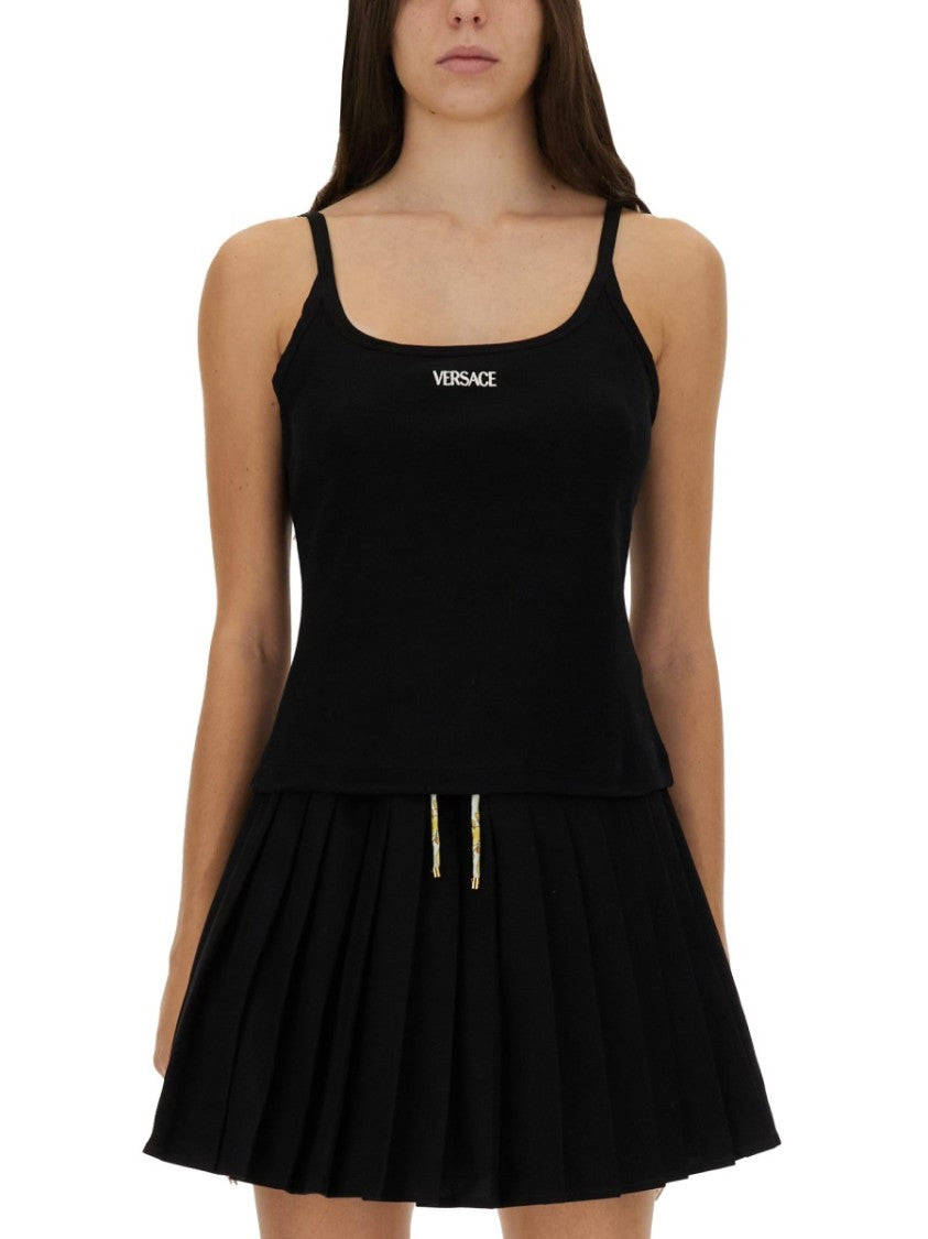 Versace Fitted Black Tank Top