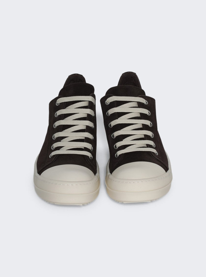 Rick Owens Hollywood Low Sneakers Mahogany And Milk