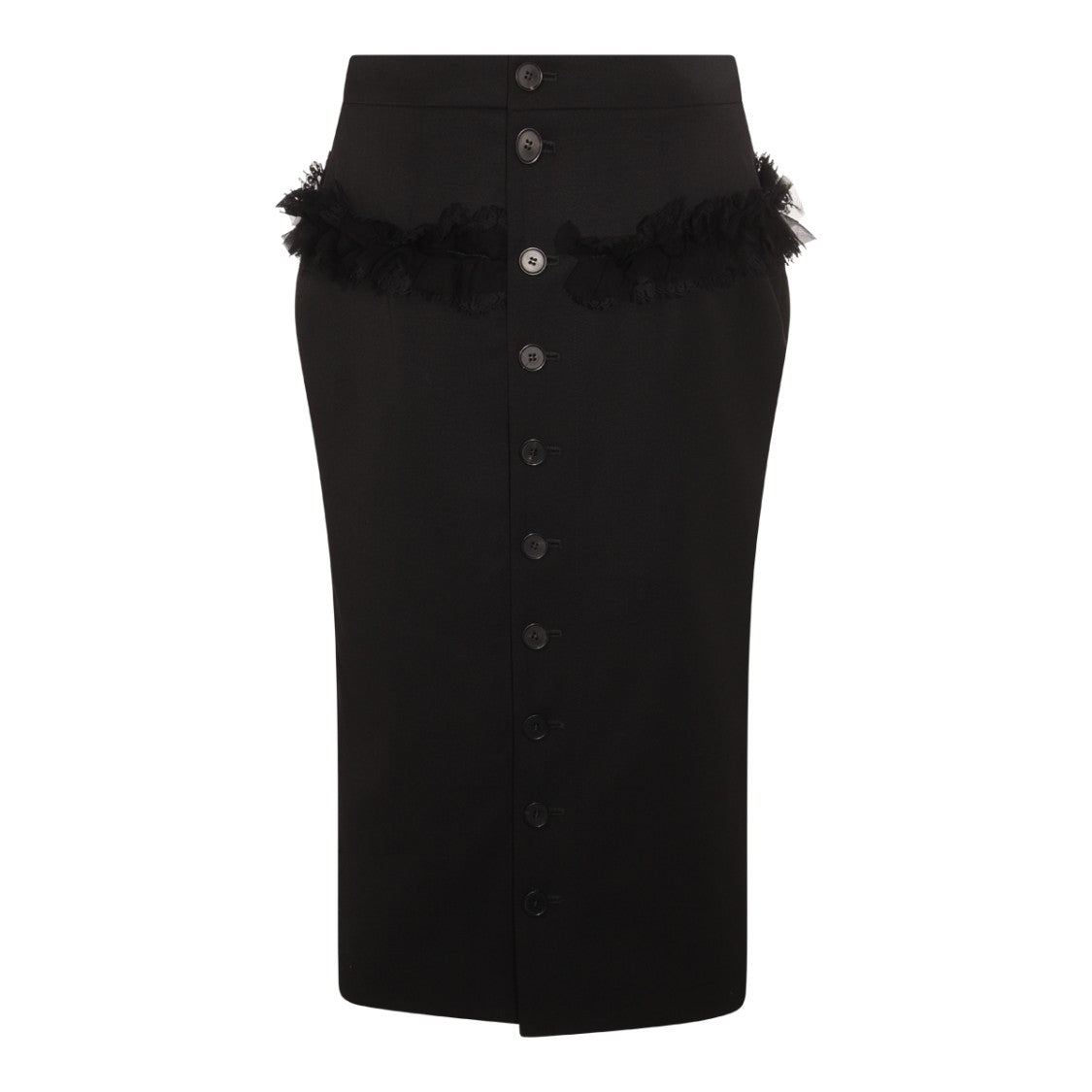 Alexander Mcqueen Black Wool Skirt