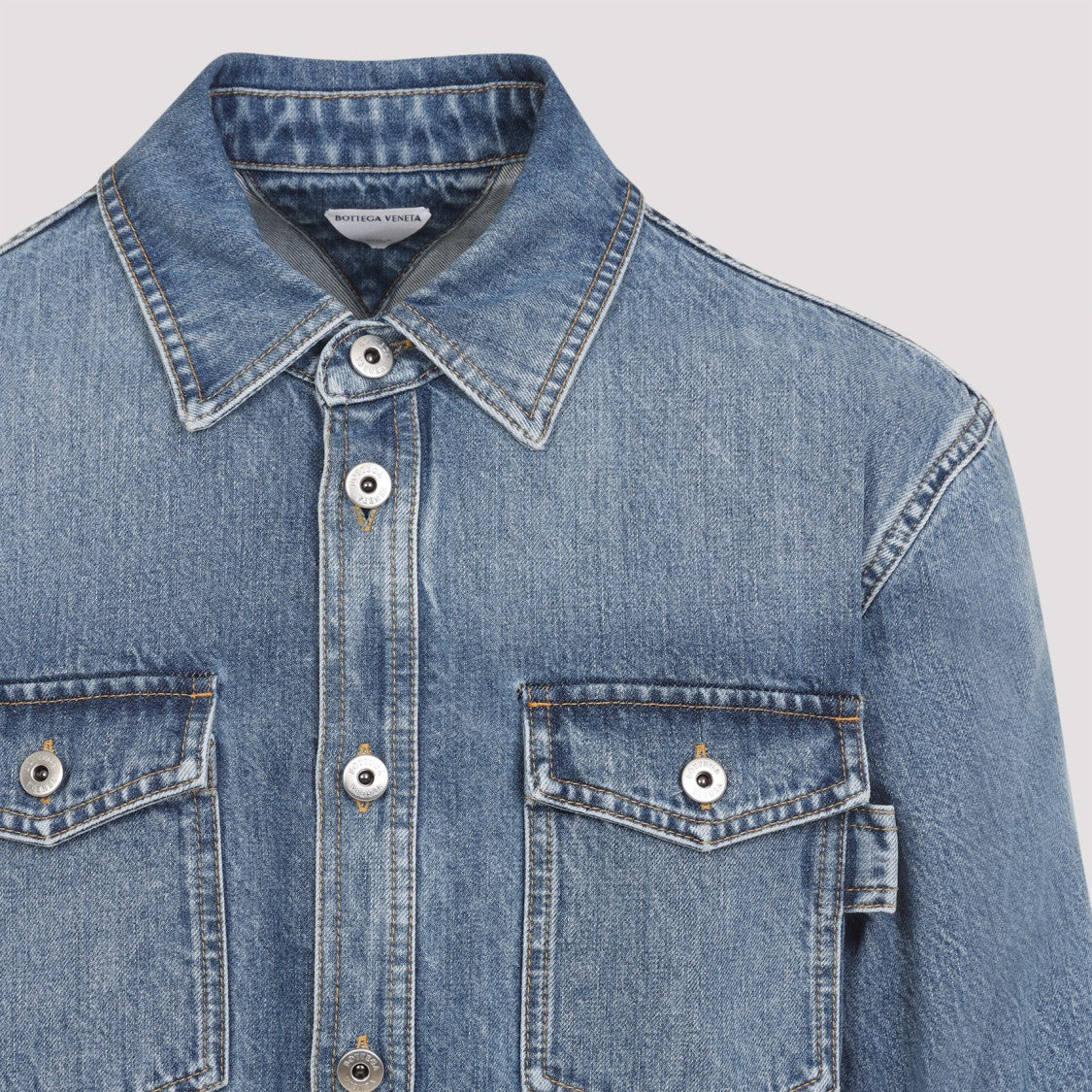 Bottega Veneta Mid Blue Cotton Denim Shirt
