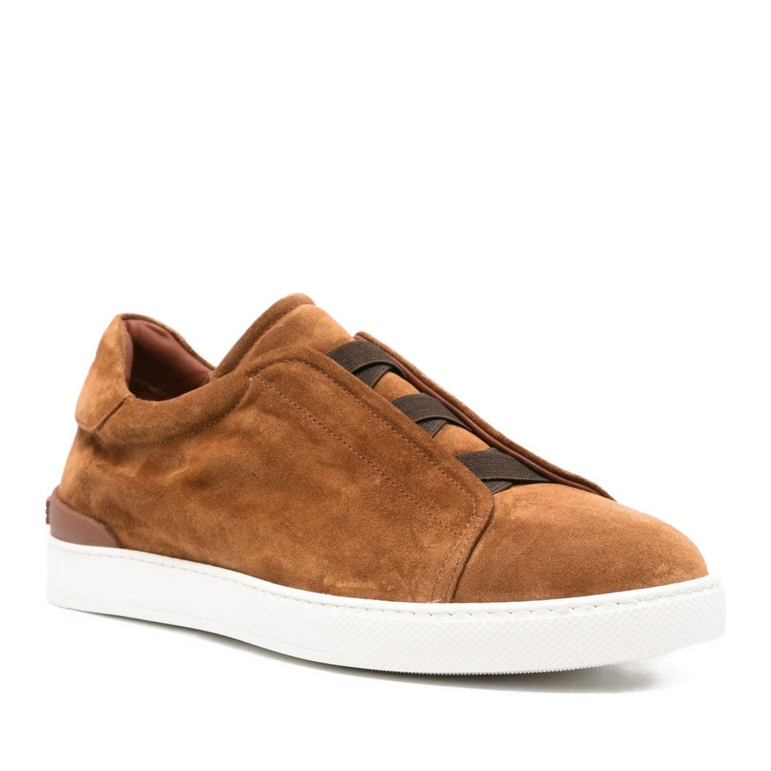 John Harrison Brown Suede Minimalist Slip-On Sneakers