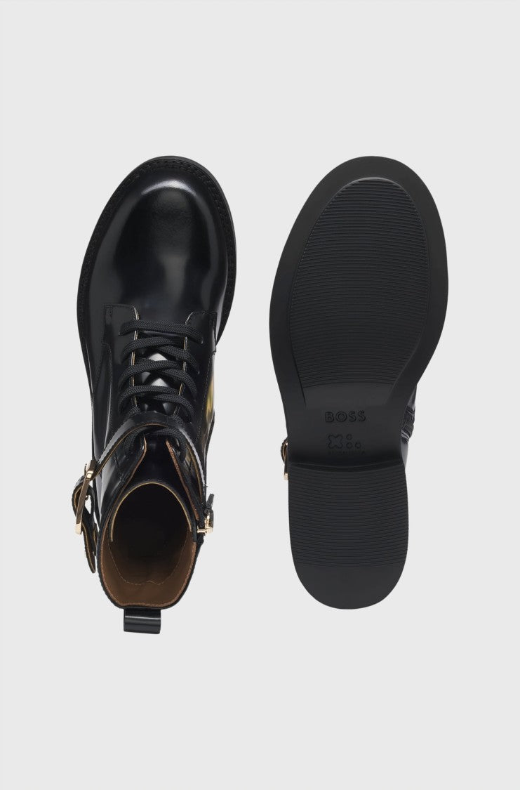 Boss Black Ankle Boots With Side Strap