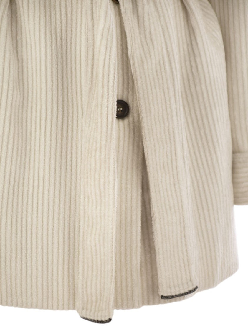 Brunello Cucinelli Corduroy Safari-Style Jacket With Jewellery