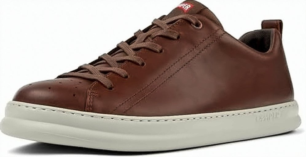 Camper Modern Brown Cowhide Leather Sneakers With Rubber Sole