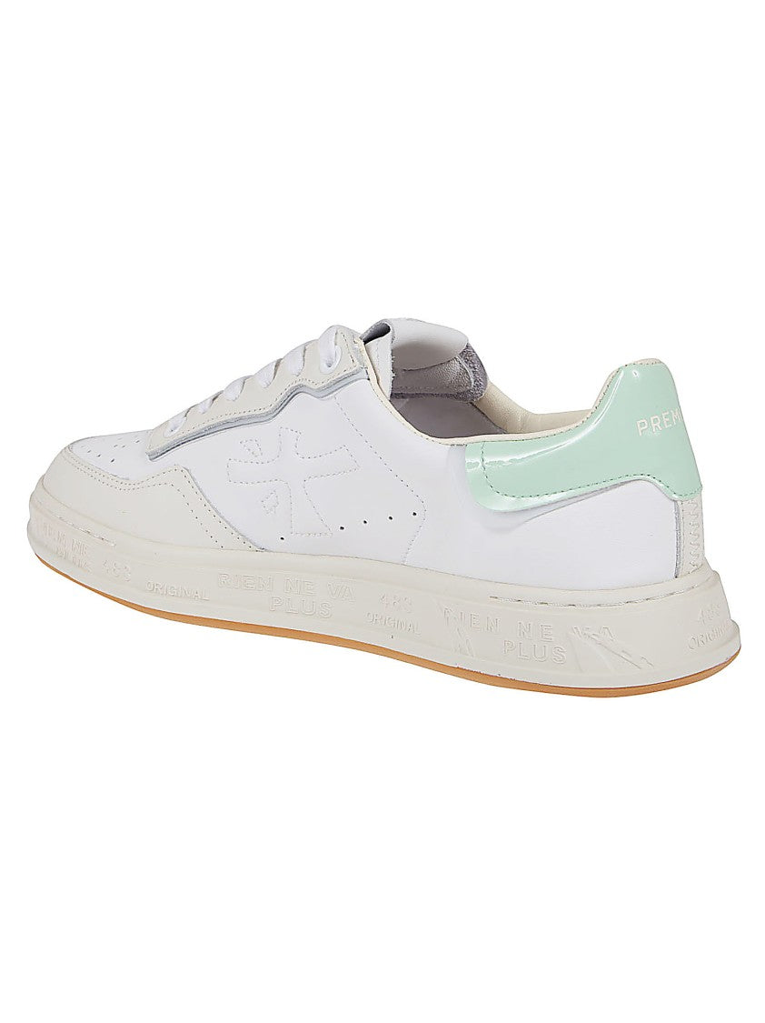 Premiata Perforated Leather Sneakers With Textured Rubber Sole