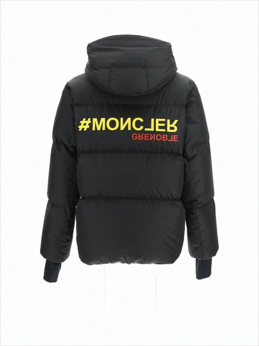 Moncler Quilted Black Short Padded Jacket With Hood
