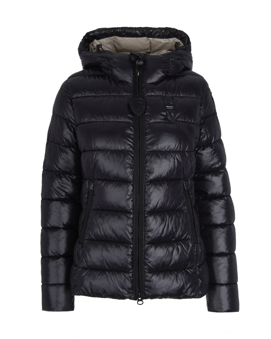 Blauer Black Caroll Water-Repellent Micro Rip Nylon Jacket