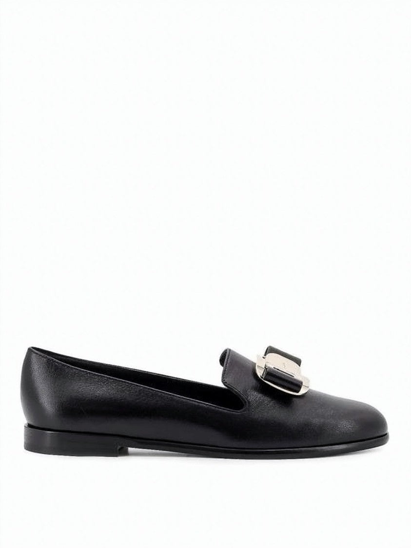 Salvatore Ferragamo Black Calf Leather Loafers