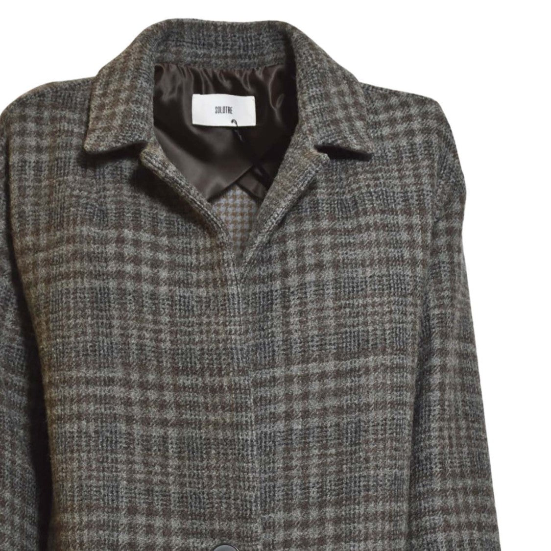 Solotre Short Brown Tailored Coat With Classic Silhouette