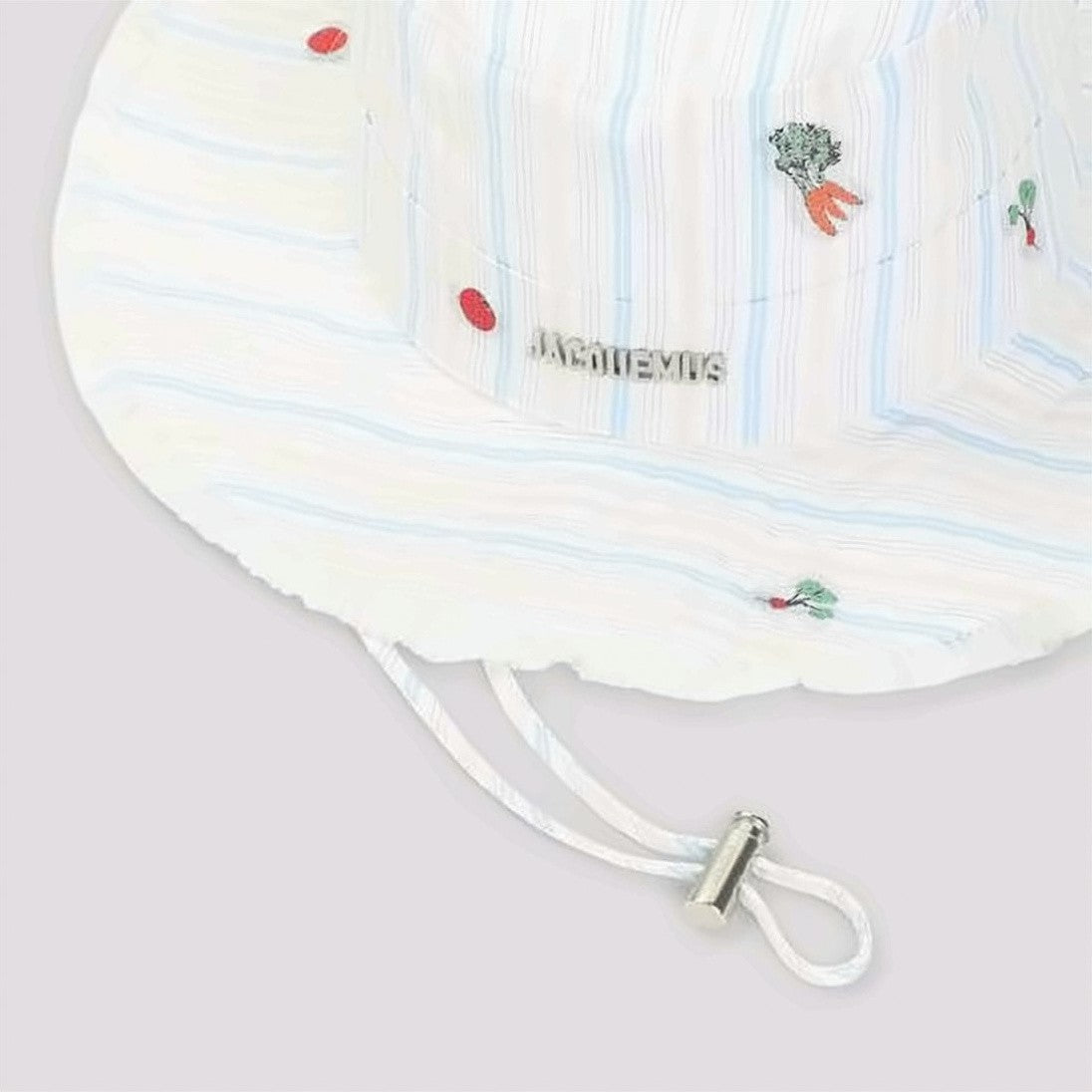 Jacquemus Light Blue Striped Cotton Bucket Hat
