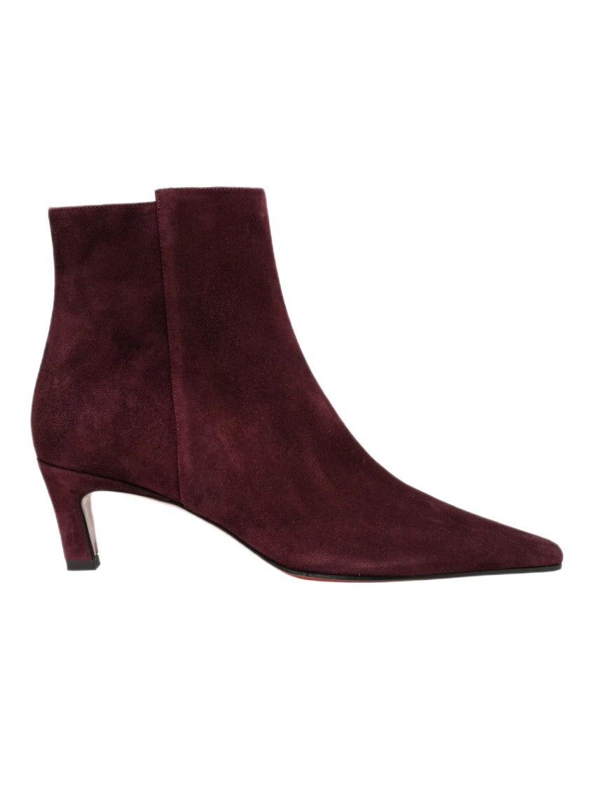 Roberto Festa Burgundy Suede Ankle Boots With Elegant Silhouette