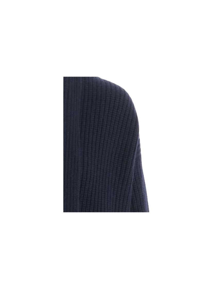 Bruno Manetti Navy Ribbed Cashmere Cardigan