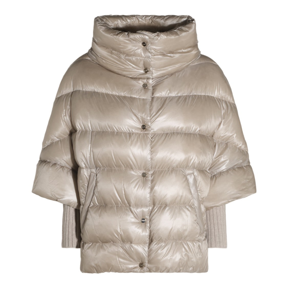 Herno Glossy Padded Coat With Structured Collar And Boxy Silhouette