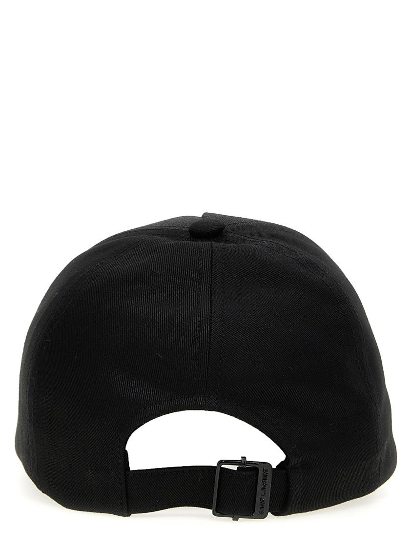 Saint Laurent Black Cotton Baseball Cap