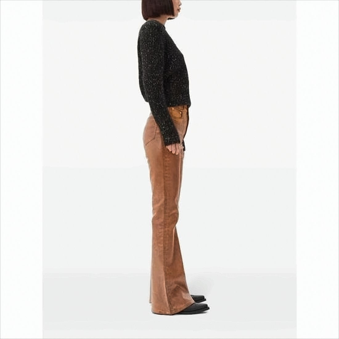 Ganni Textured Knit Sweater With Classic Crew Neckline