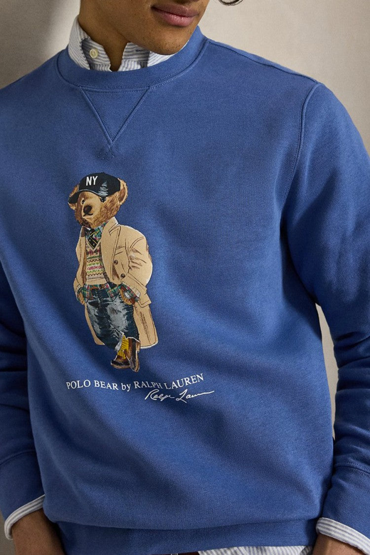 Polo Ralph Lauren Blue Teddy Bear Graphic Crew-Neck Sweatshirt