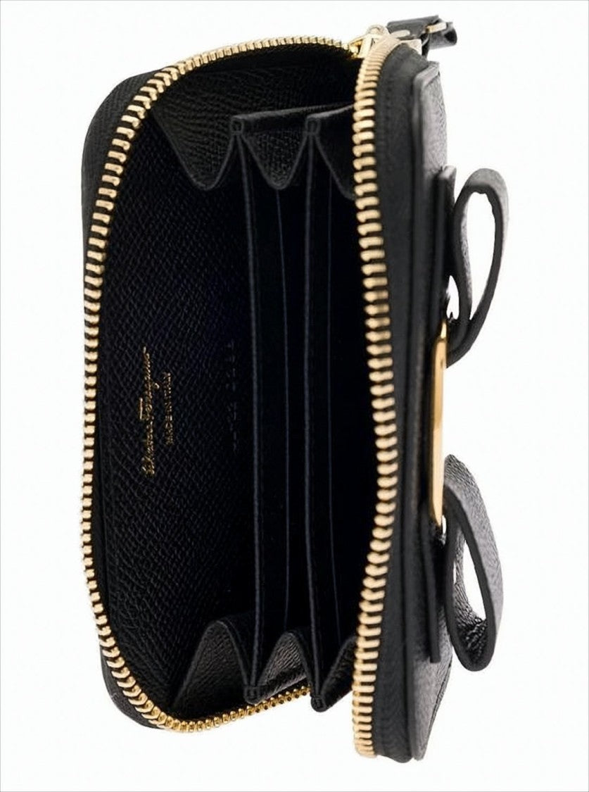 Ferragamo Textured Leather Wallet With Zip-Around Closure