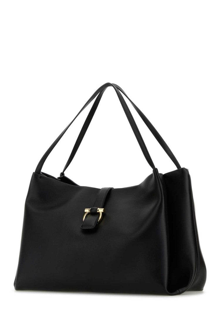 Salvatore Ferragamo Black Leather Shopping Bag