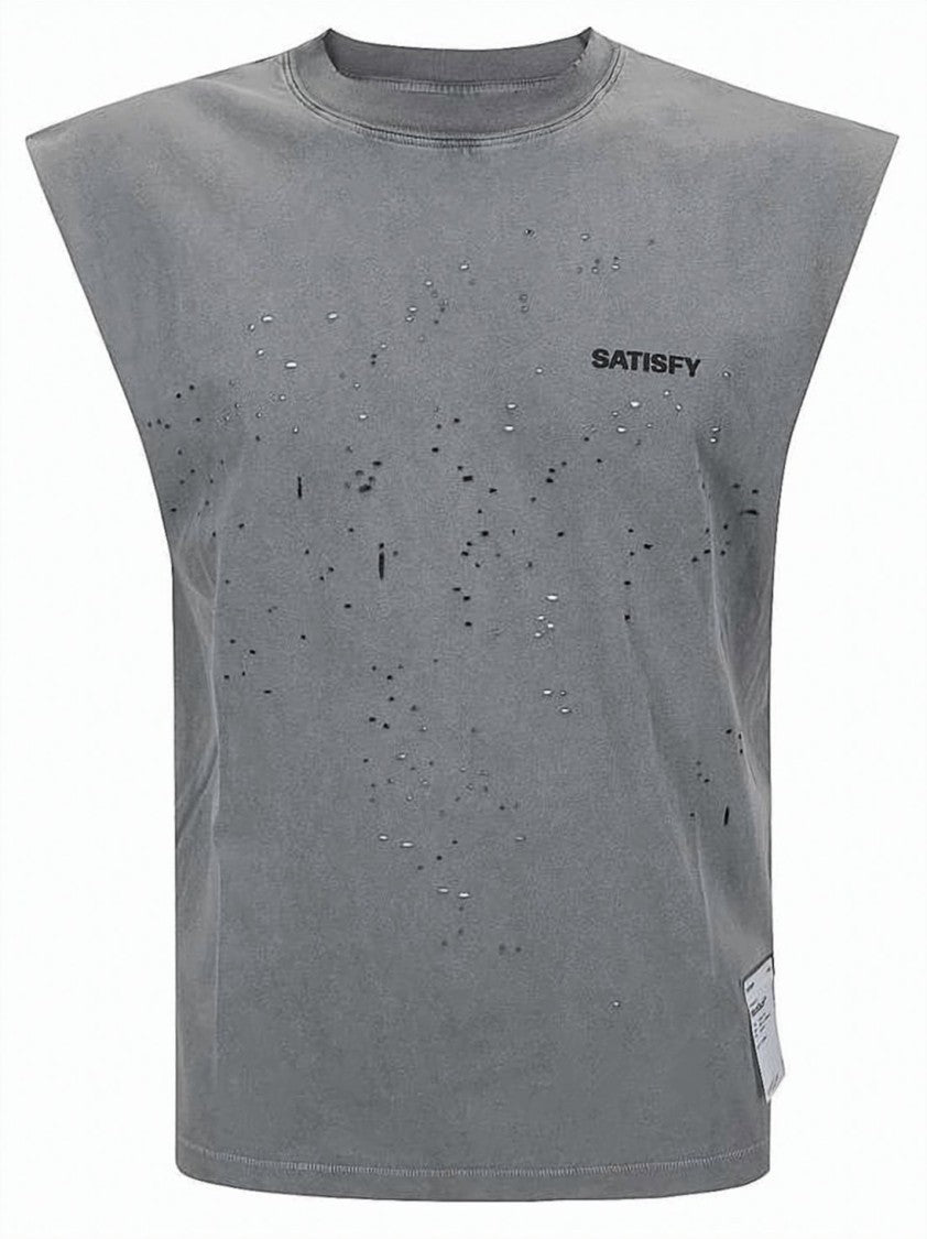 Satisfy Boxy Fit Muscle T-Shirt With Distressed Details